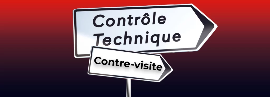 panneau de signalisation contrôle technique, contre-visite.