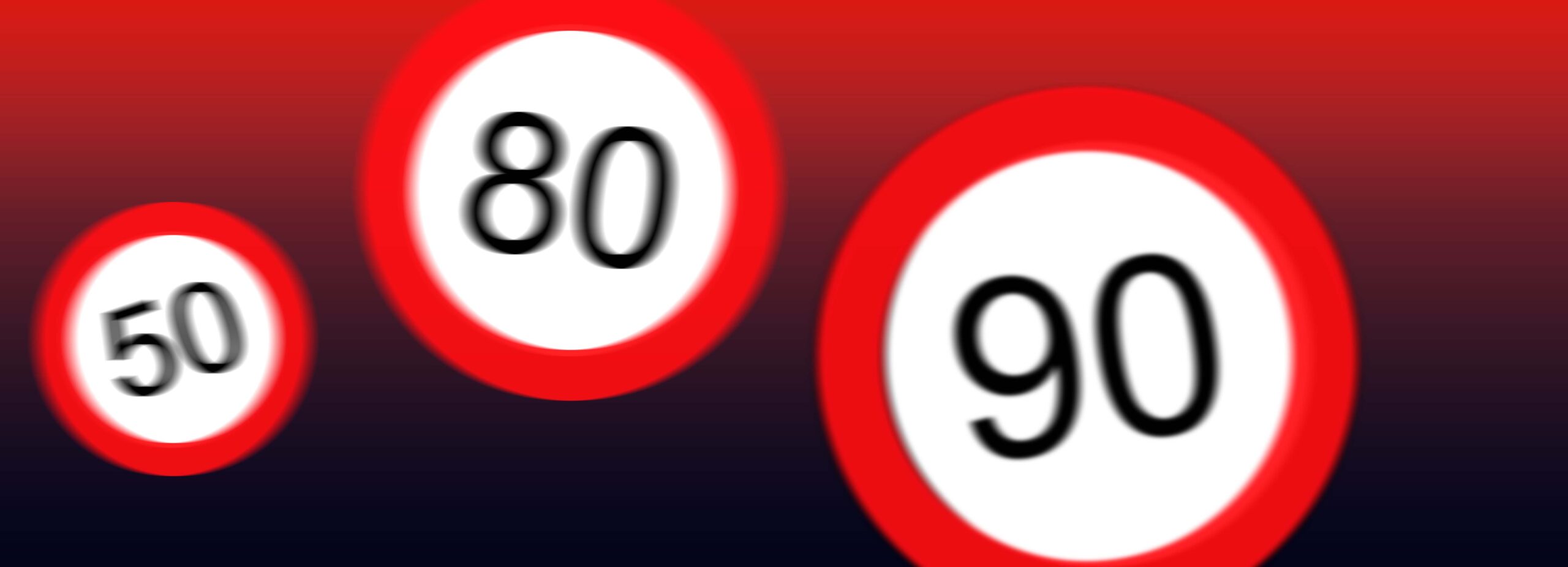 panneaux de limitations de vitesse 50, 80 et 90 km/h