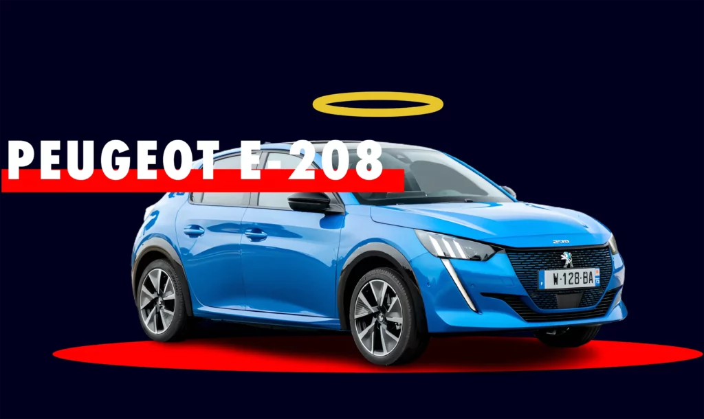 Peugeot E-208 bleue de 2021, à partir de 23 990€, voitures électriques