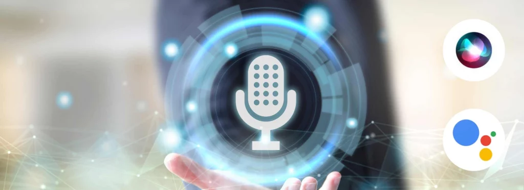 Conducteur qui utilise un assistant vocal en voiture