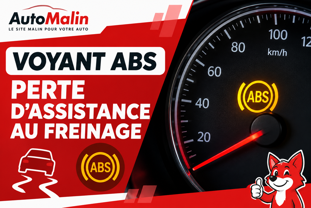 Voyant ABS orange allumé au tableau de bord