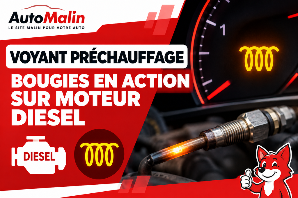 Voyant orange de préchauffage diesel en forme de spirale